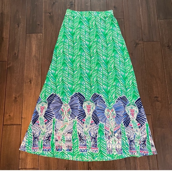 LILLY PULITZER Ruari Maxi Skirt Toucan Green XSA - Picture 3 of 5